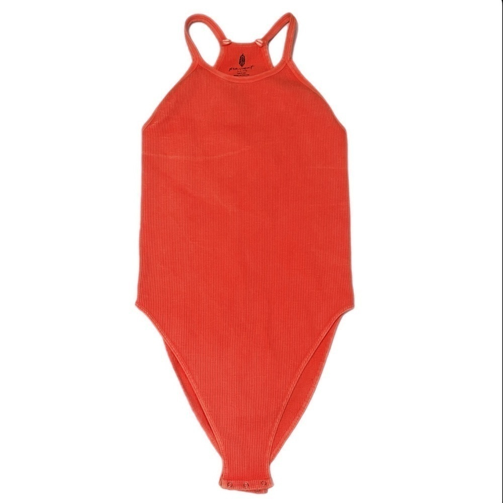 FP Movement by Free People Orange Ribbed Body Suit Size Medium/Large
